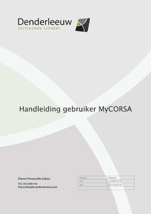 Handleiding gebruiker MyCORSA 20101007