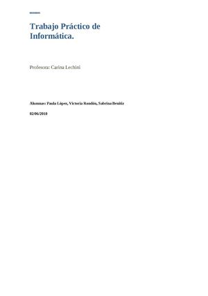 Trabajo Práctico de Excel.