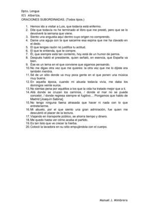 ORACIONES SUBORDINADAS (todos los tipos)