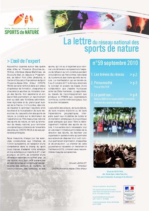 Lettre Réseau National des sports de pleine Nature
