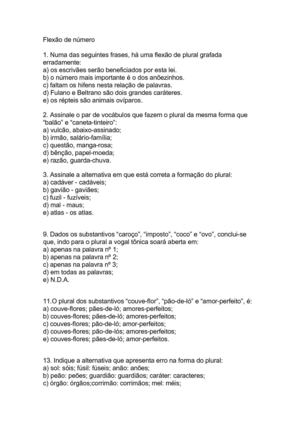 Flexão de número lista 4