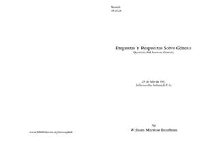 53-0729 PREGUNTAS Y RESPUESTAS SOBRE GENESIS