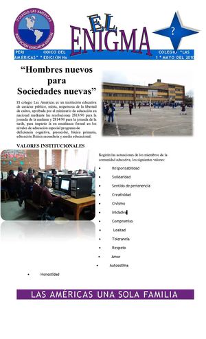 PERIODICO I.E.D COLEGIO LAS AMERICAS