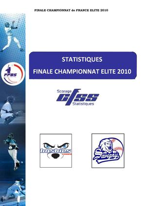 Statistiques de la Finale du Championnat de France Elite 2010 (16/17 octobre )