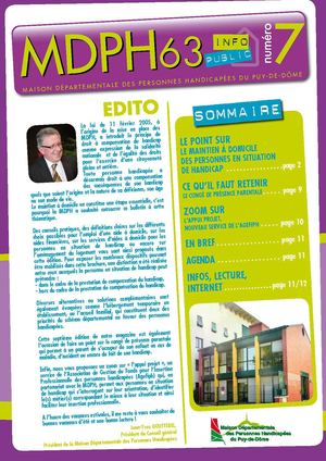 Lettre d'information n°7 de la MDPH 63