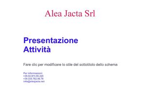 Alea Jacta - Presentazione