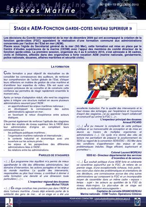 BM 115 - Stage "AEM - Fonction Garde-côtes niveau supérieur"