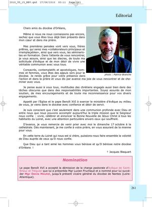 "Vie Diocésaine" n°15 du 5/9/2010 journal du diocèse d'Orléans