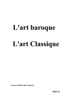 l'art baroque et l'art classique