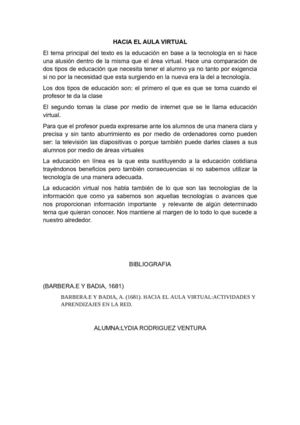 HACIA EL AULA VIRTUAL