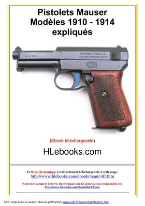 Pistolets Mauser Modèles 1910 1914 1934 expliqués