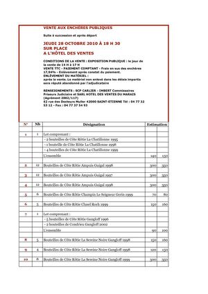 VENTE DE VINS 28-10-2010