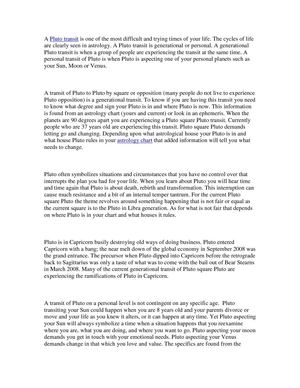 Astrology Of Pluto Transits and Personal Transformation