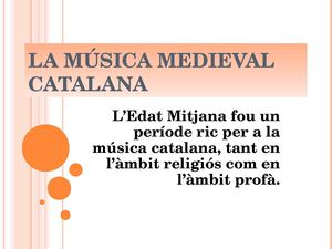 La música medieval catalana