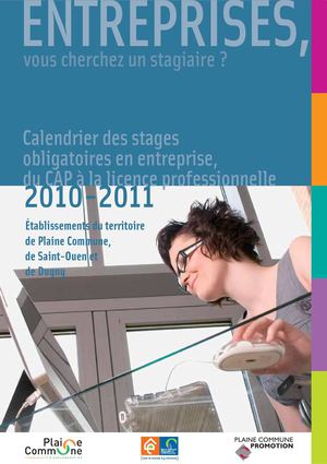 Plaine Commune : calendrier des stages en entreprise 2010 - 2011