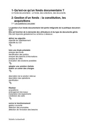 Gestion d'un fonds documentaire