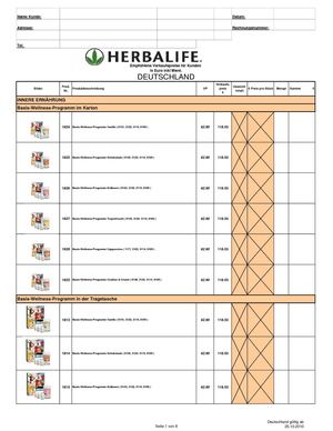 HBL Preisliste Deutschland