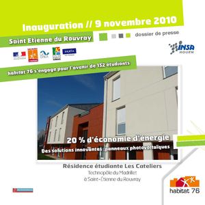 Dossier de presse - Inauguration résidence étudiante Les Cateliers // Saint Etienne du Rouvray