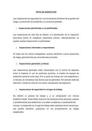 Tipos de inspección