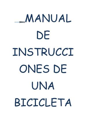 manual de instrucciones de una bicicleta