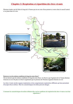 Chapitre 2 Respiration et répartition des êtres vivants