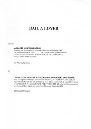 Projet de bail actuel