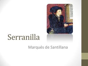 La Serranilla-El Marqués de Santillana