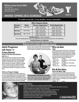 William Lutsky YMCA Winter/Spring Programs 2011