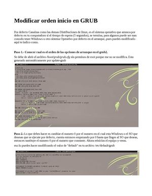 Modificar orden inicio en GRUB para Canaima