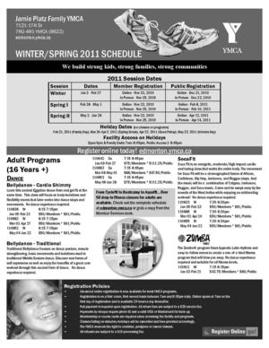 Jamie Platz YMCA Winter/Spring Programs 2011