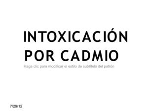 intoxicacion por cadmio
