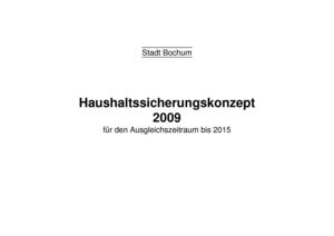 Haushaltssicherungskonzept der Stadt Bochum