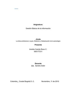 ética, leyes, deberes y globalización de  la  psicología