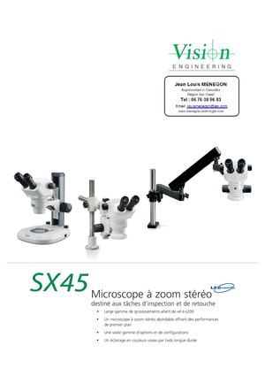 VE - SX45 - Microscope à zoom stéréo (inspection, retouche) grossissement de X4 à X200