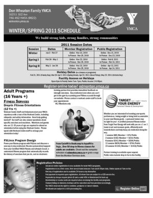 Don Wheaton YMCA Winter/Spring 2011 Programs