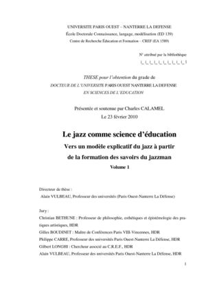 Le jazz comme science d' éducation