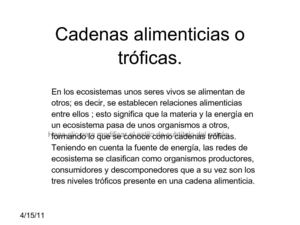 cadenas alimenticias o troficas