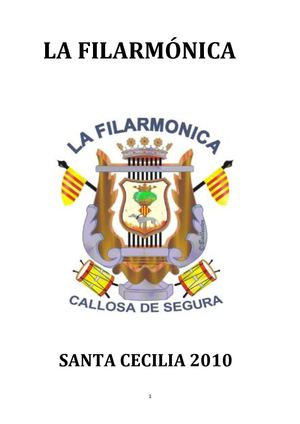 Revista de Santa Cecilia de la SAM La Filarmónica, Callosa de Segura