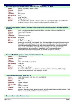 Bibliographie pour préparer les concours dans le secteur social