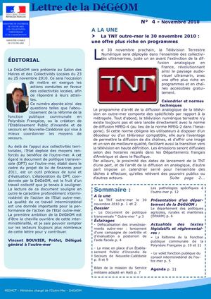 Lettre de la DéGéOM - N° 4 (DéGéOM - Délégation Générale à l'Outre-Mer - ministère de l'outre-mer) 
