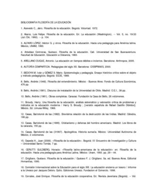 Bibliografía Filosofía de la Educación