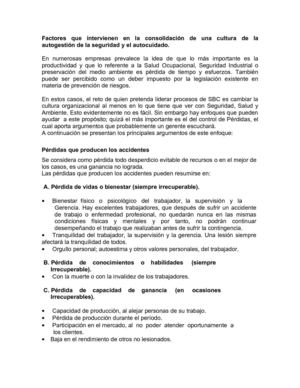Lección 4. Factores que intervienen en la consolidación de una cultura de la autogestión de la seguridad y el autocuidado.