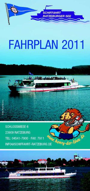 Schifffahrt Ratzeburg - Fahrplan 2011