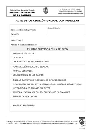 ACTA REUNION FAMILIAS 3ºA JOSE LUIS HIDALGO