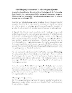 Estrategias marketing siglo XXI