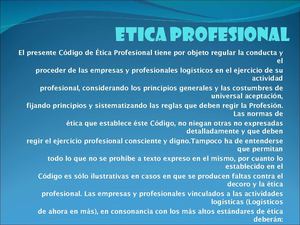 Etica Profesional en la Logística