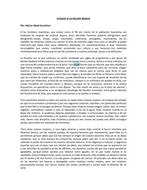 ELOGIO A LA MUJER BRAVA