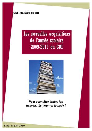 Acquisitions CDI 2009 2010