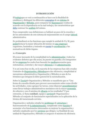 ORGANIZACION Y METODOS