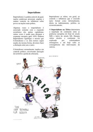 Imperialismo - Capitalismo - Socialismo